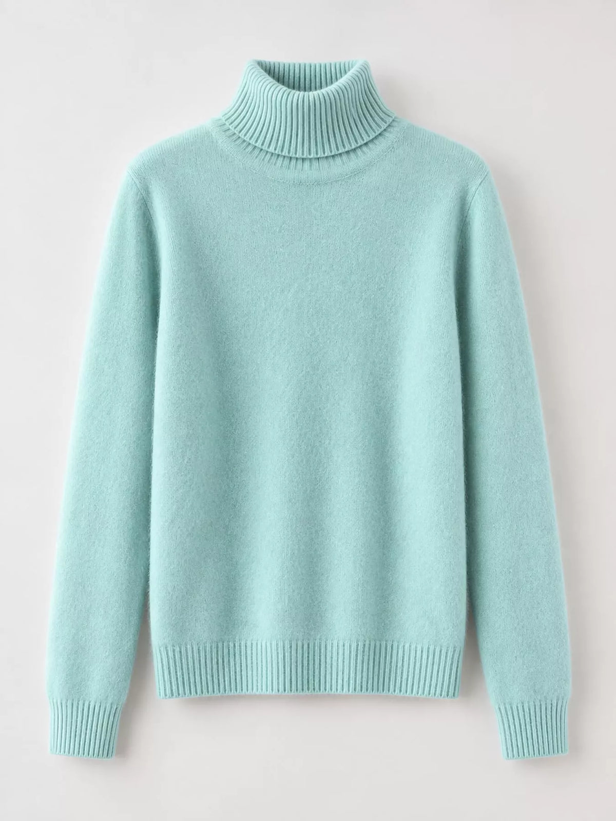 Full Size Turtleneck Long Sleeve Sweater Plus Size - Mint Green - View 24