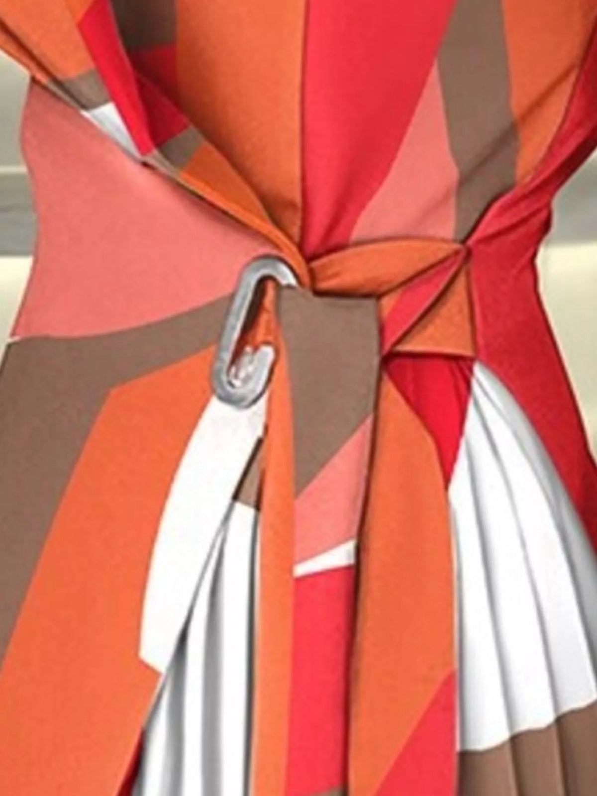 Blazer Style Pleated Midi Dress - Scarlet - View 2