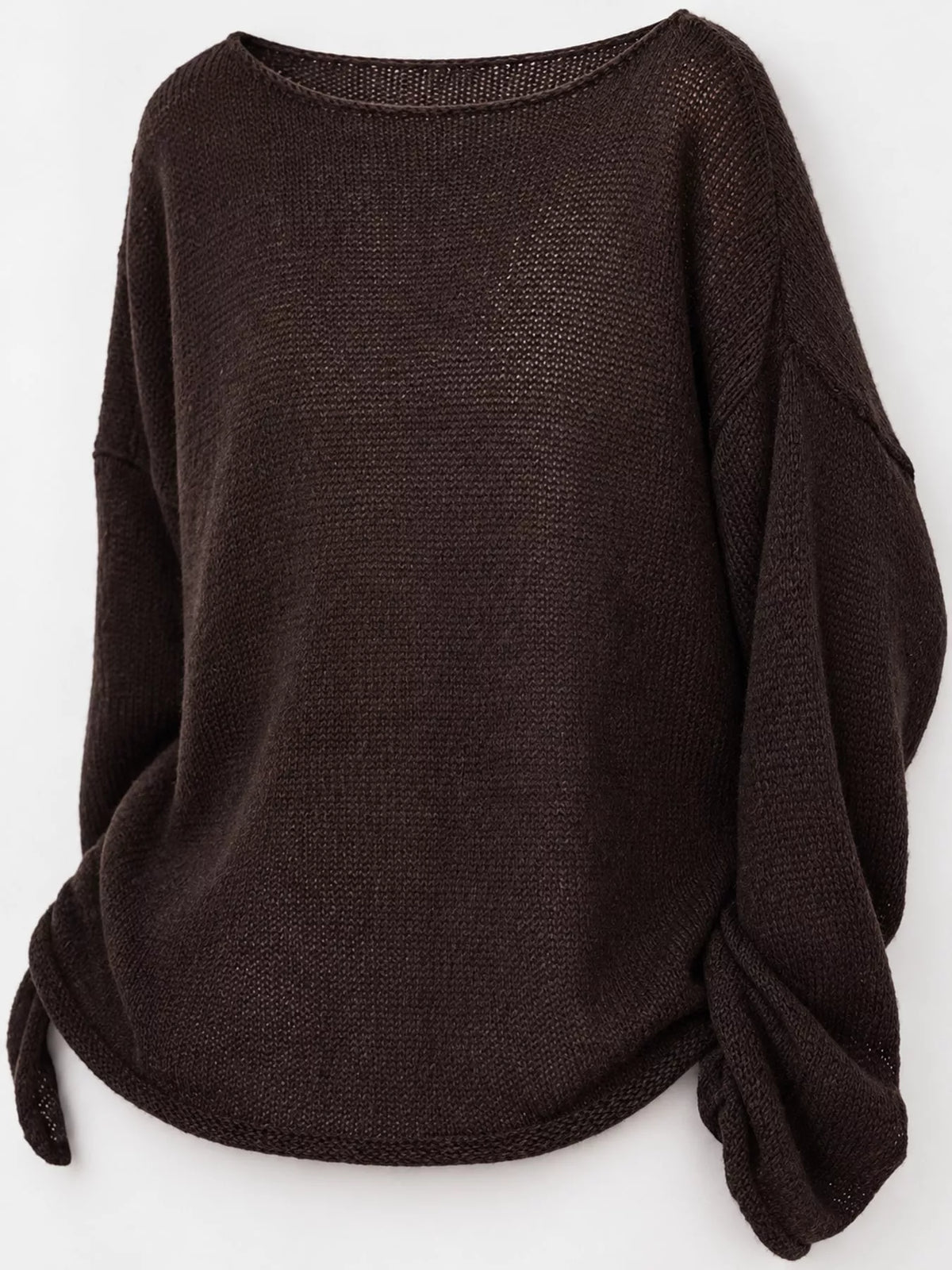 Full Size Sheer Lightweight Knit Top Plus Size - Coffee - View 22