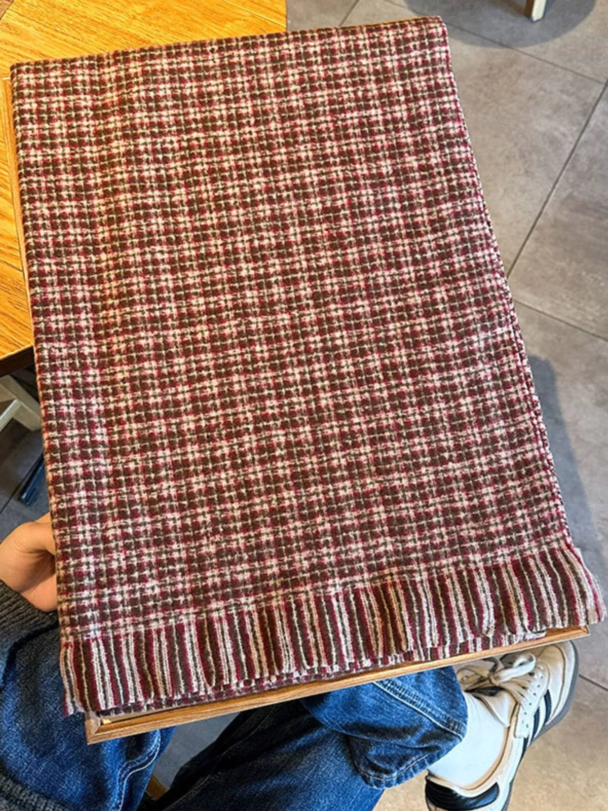 Plaid Warm Scarf - Sherbet - View 4