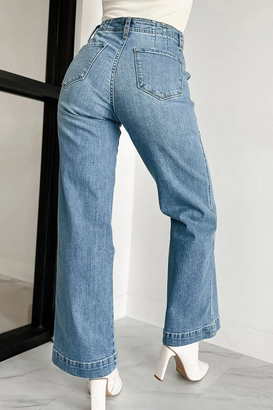 Button Fly High Waist Jeans - product photo 2
