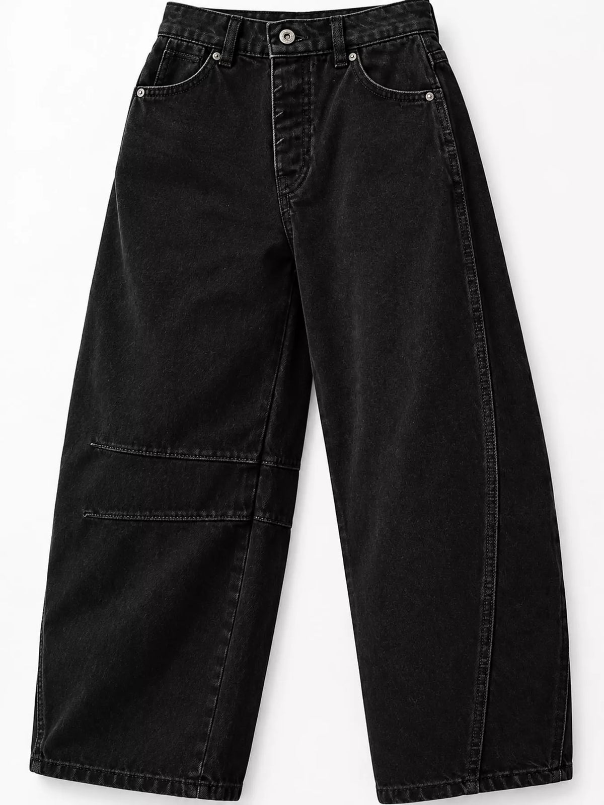 Barrel-Leg Jeans - Black - View 13