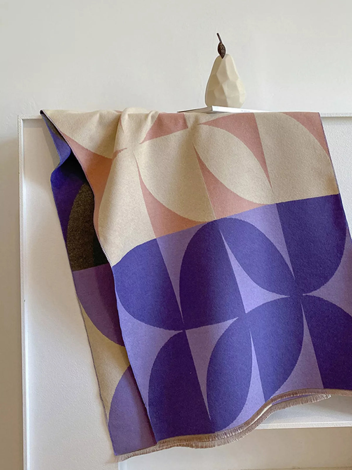 Contrast Raw Hem Scarf - Sky Blue - View 3