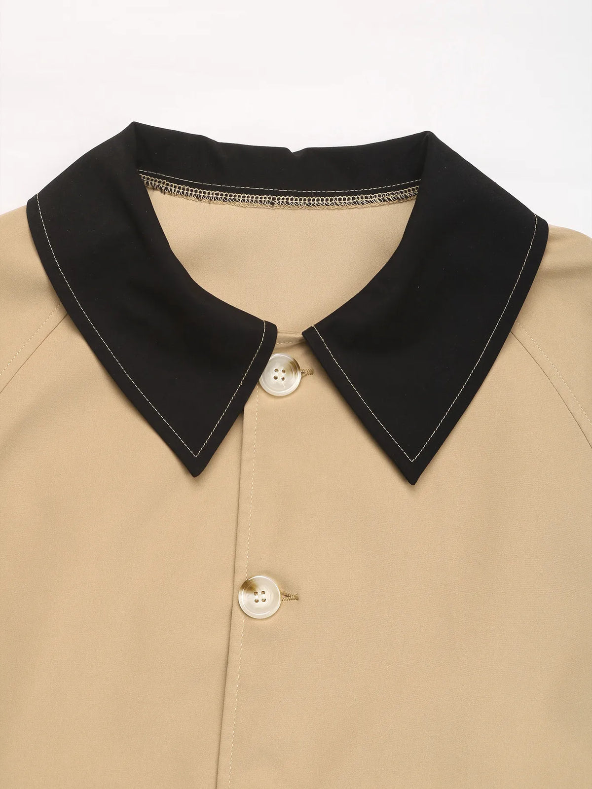 Color Block Button-Up Casual Jacket - Khaki - View 7