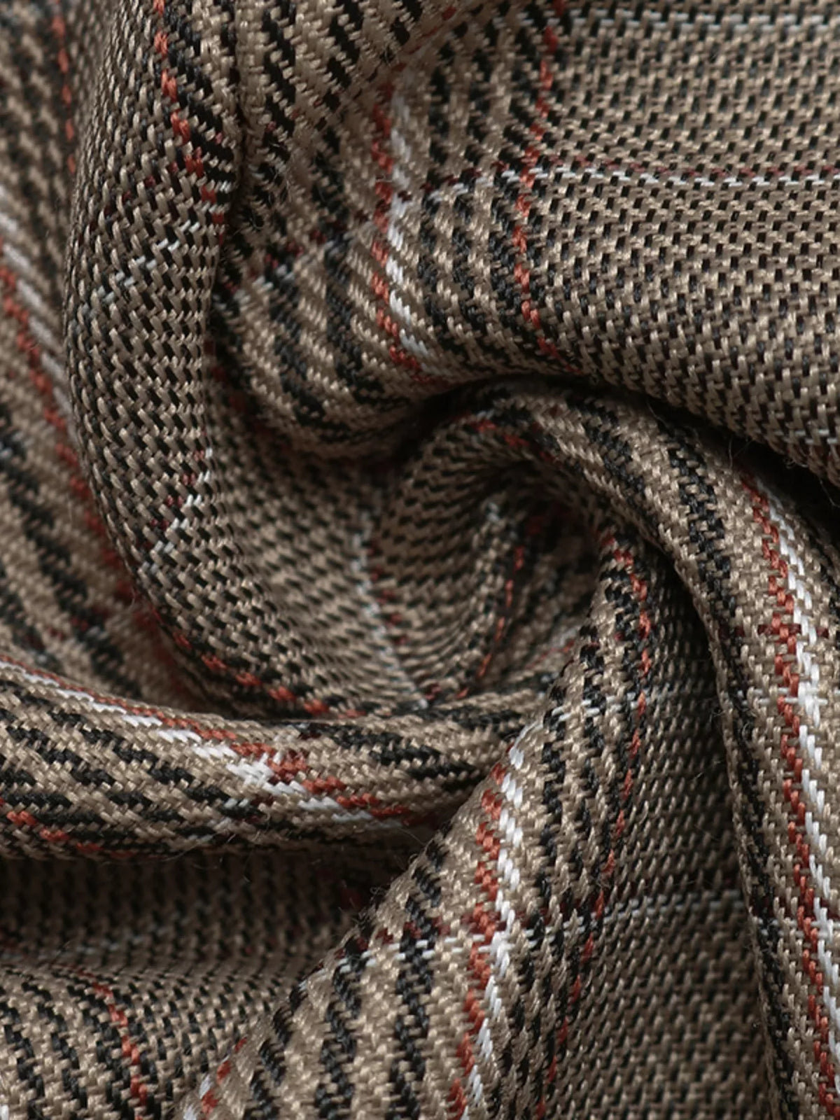 Plaid Single-Button Blazer - Mocha - View 10