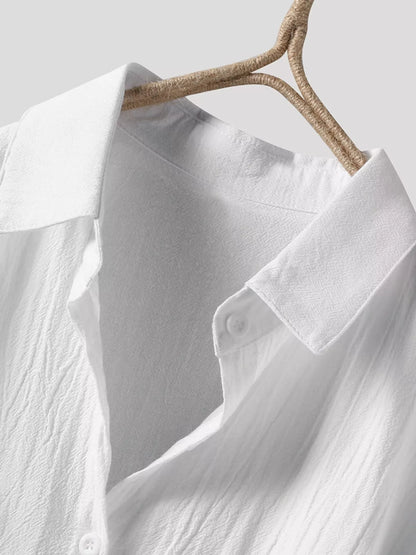 Full Size Casual Button-Down Shirt with Dual Chest Pockets Plus Size - White - View 6