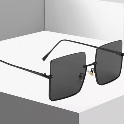 Oversized Square Sunglasses - Black - View 2