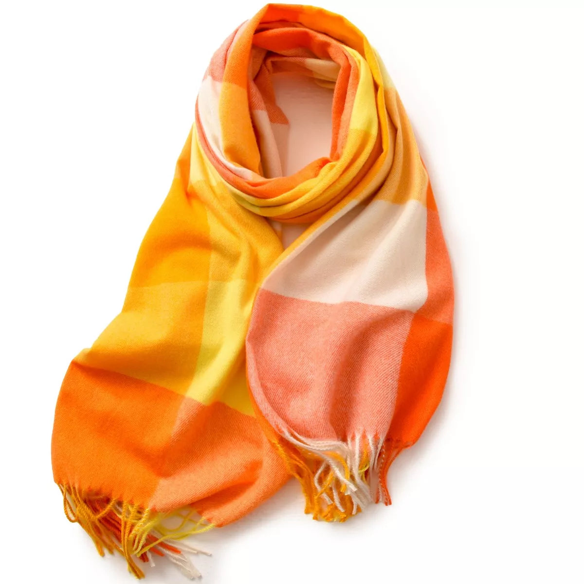 Plaid Fringe Scarf - Style F - View 5