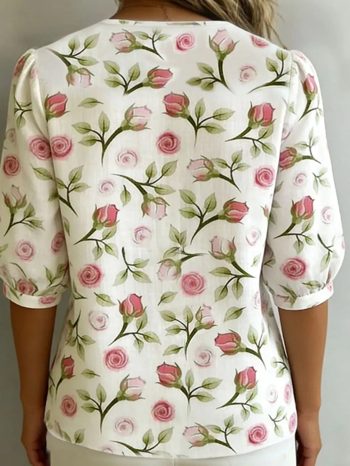Daisy Print Peter Pan Collar Button-Down Shirt - Floral - View 2