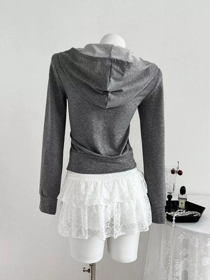 Slim-Fit Zip-Up Hoodie - Medium Gray - View 4