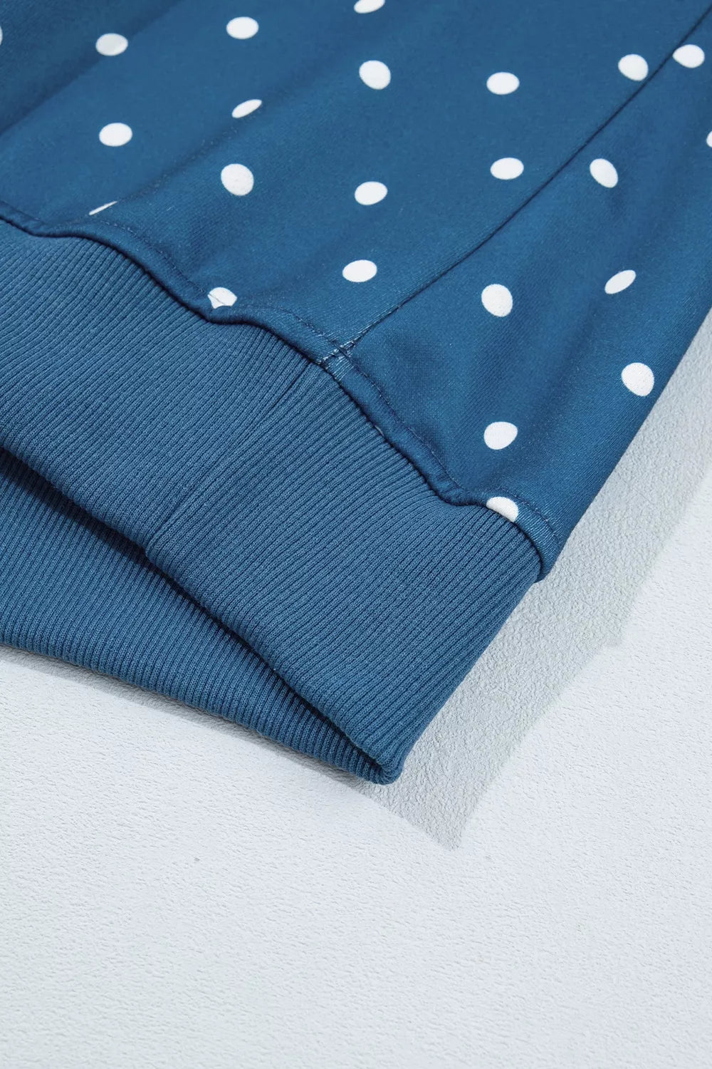 Polka Dot Snap-Button Sweatshirt - Dusty Blue - View 6