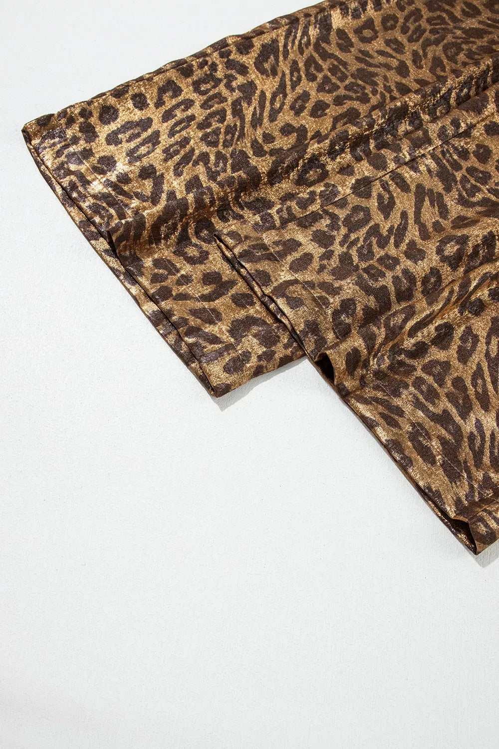 Multicolour Leopard Print Western Style Wide Leg Full Length Pants - Leopard - View 10