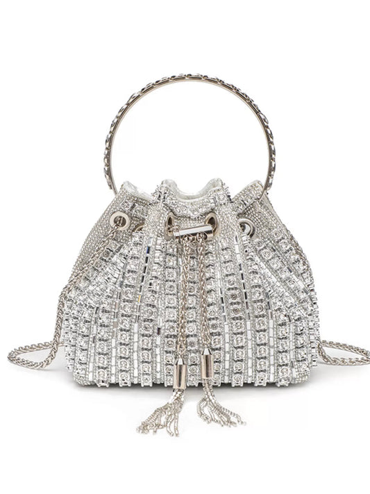 Rhinestone Embellished Bucket Crossbody Bag - product photo 1