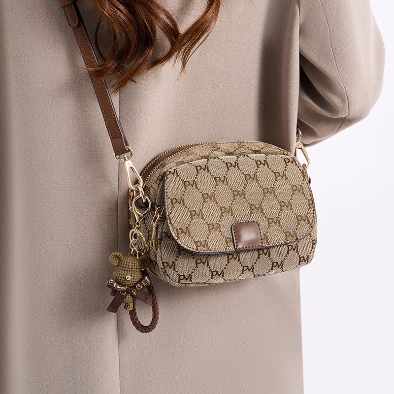 Adjustable Strap Crossbody Bag - Taupe - View 1