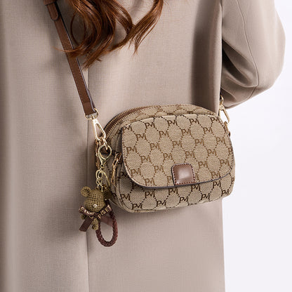 Adjustable Strap Crossbody Bag - Taupe - View 1