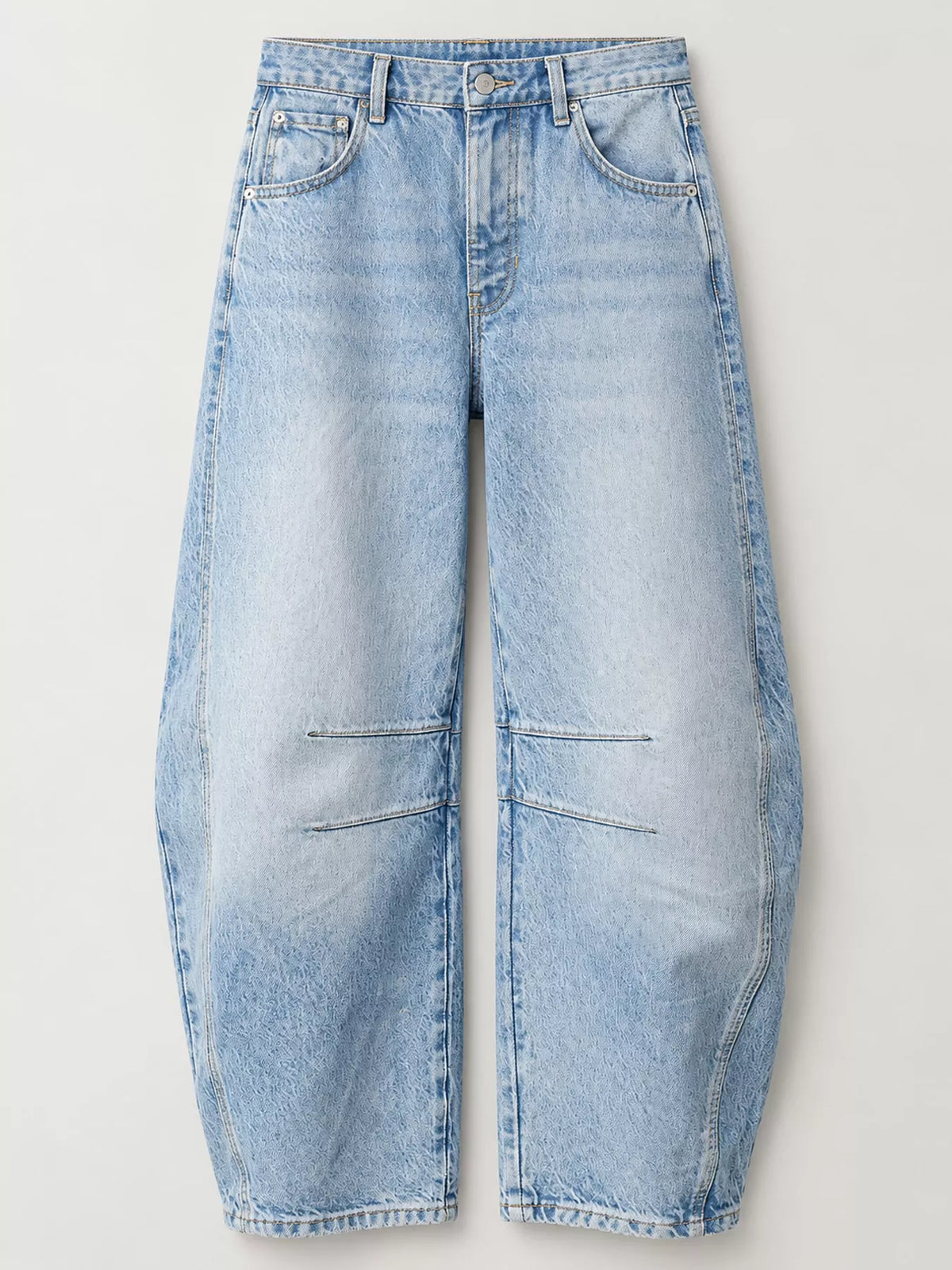 Barrel-Leg Jeans - Light Blue - View 8