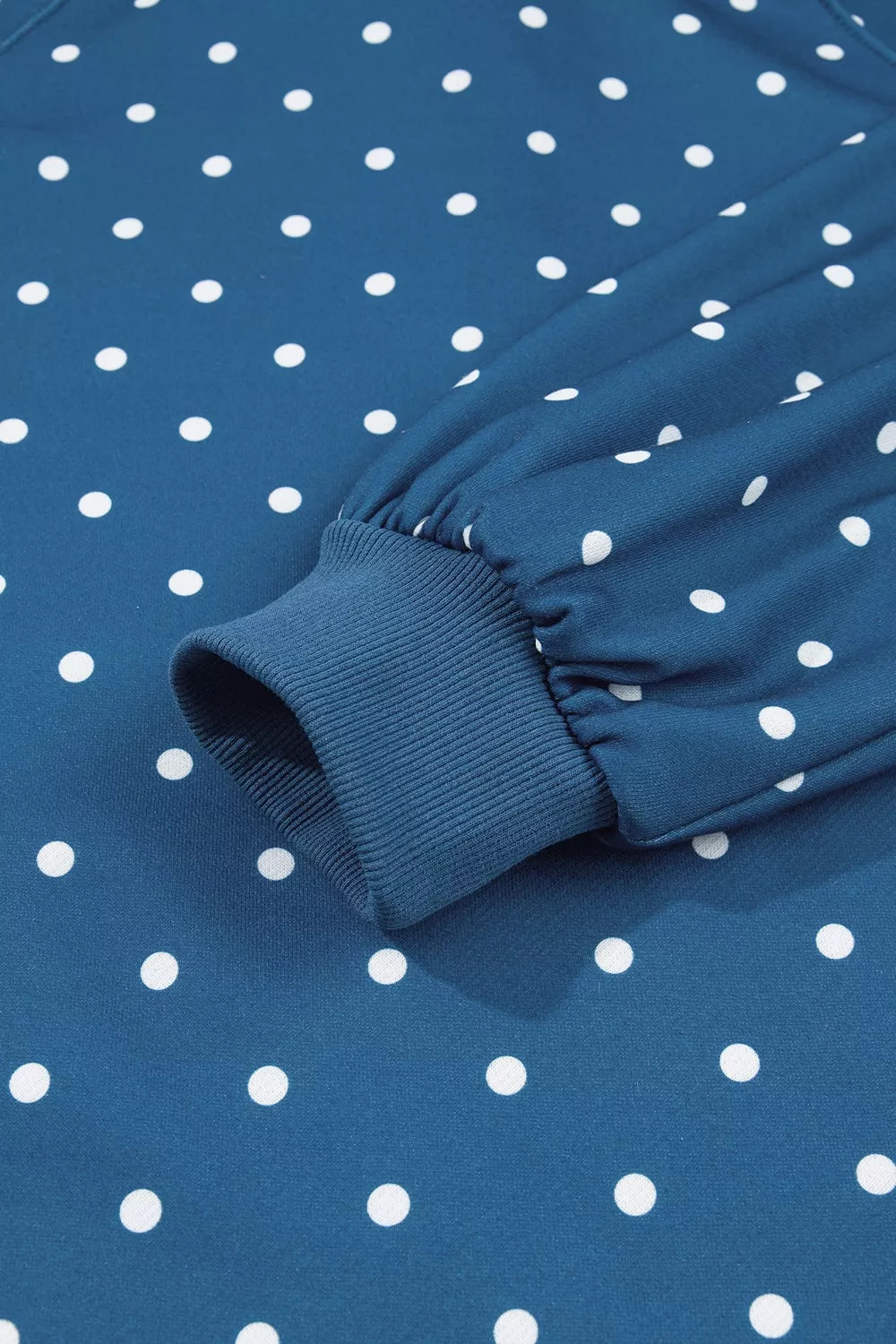 Polka Dot Snap-Button Sweatshirt - Dusty Blue - View 7