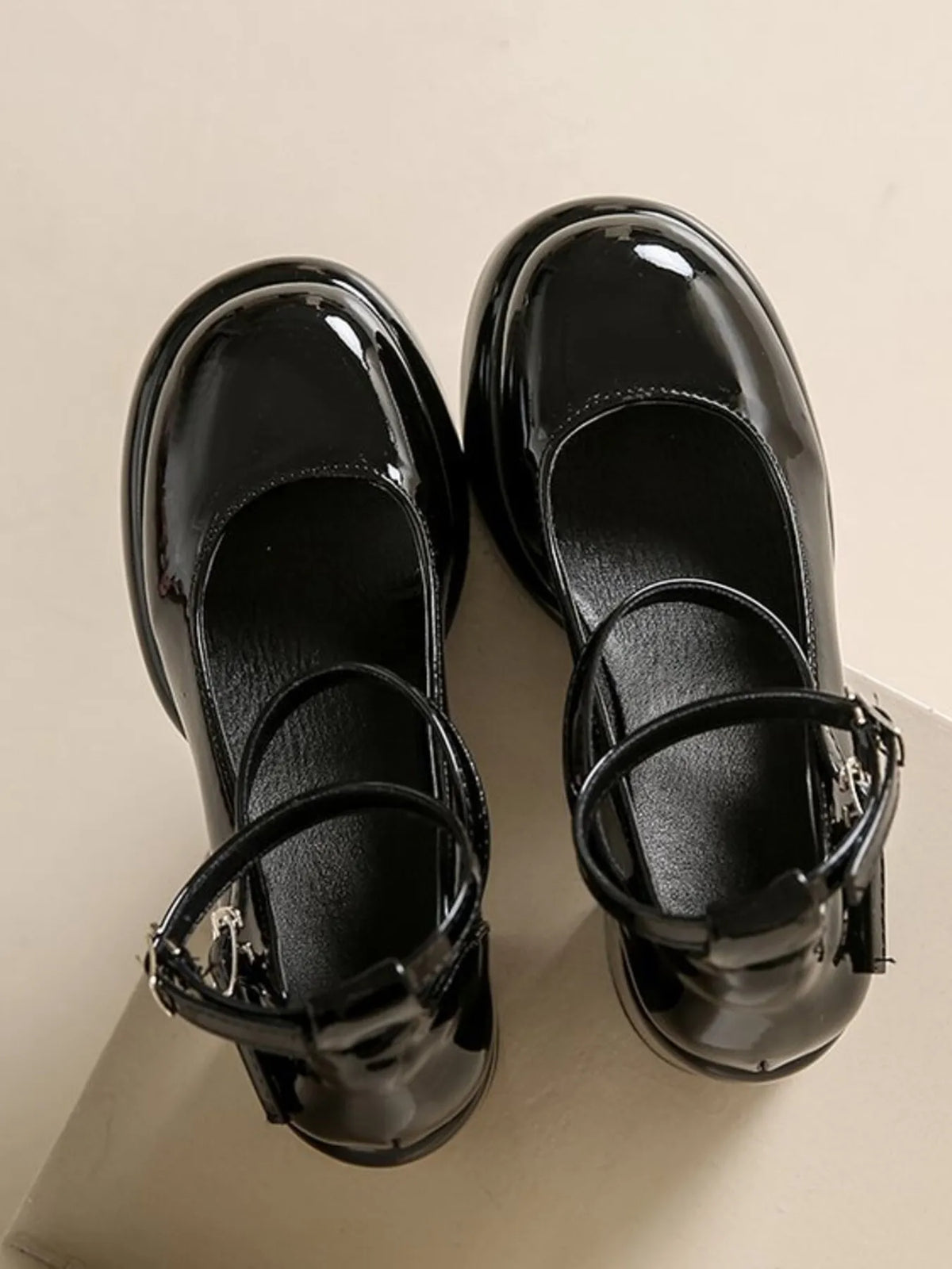 Patent Leather Mary Jane Platform Pumps - Black - View 5