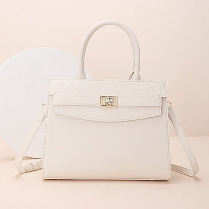 Top Handle Leather Handbag - Ivory - View 4