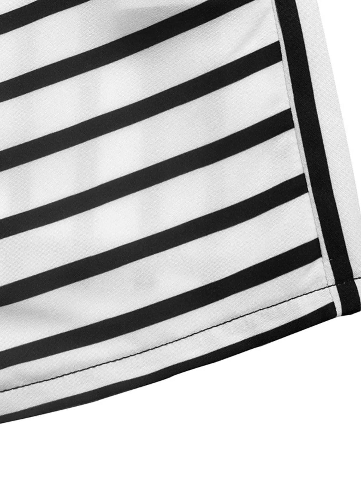 Striped Color Block Surplice Shirt - Black - View 9
