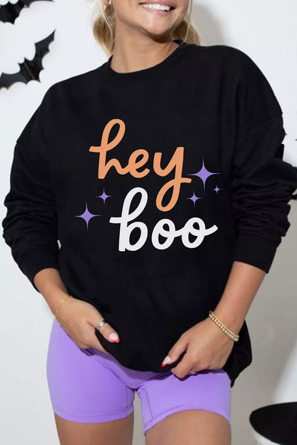Hey Boo Halloween Sweatshirt - Black - View 1