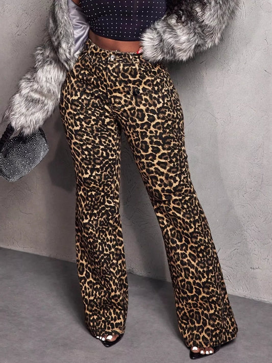 Leopard Wide Leg Pants - product photo 2