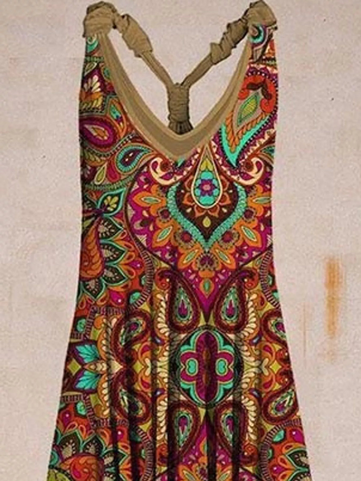 Full Size Printed V-Neck Sleeveless Jumpsuit Plus Size - 8-- - View 15