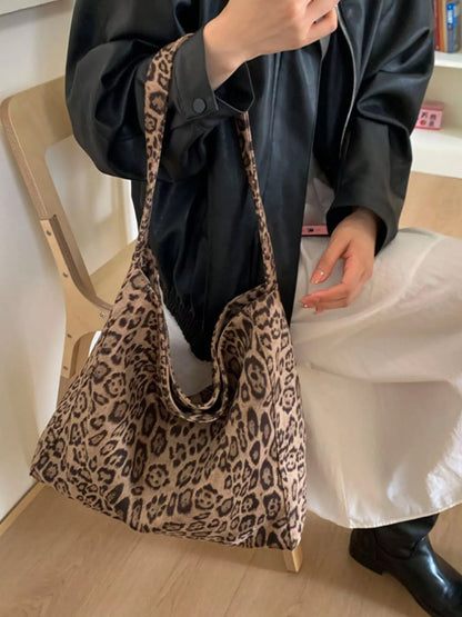 Leopard Print Tote Bag - Khaki - View 3