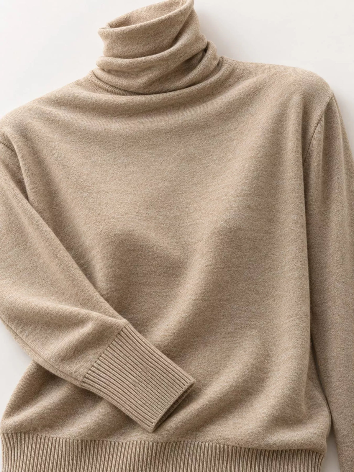Full Size Slim-Fit Turtleneck Knit Top Plus Size - Camel - View 23