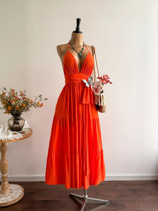 Halter Neck Tiered Dress - product photo 1