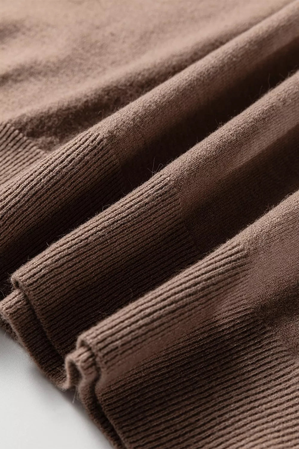 Contrast Trim V-Neck Sweater - Brown - View 10
