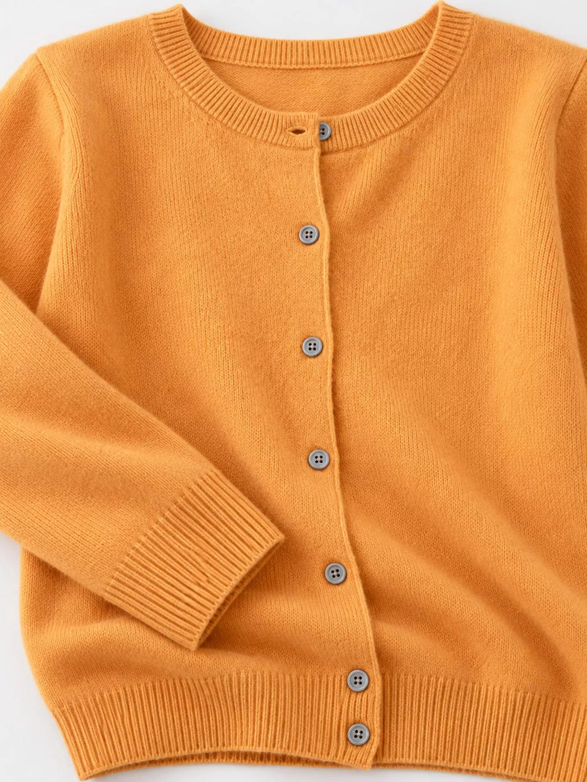 Crew-Neck Button-Down Cardigan - Mustard Yellow - View 62