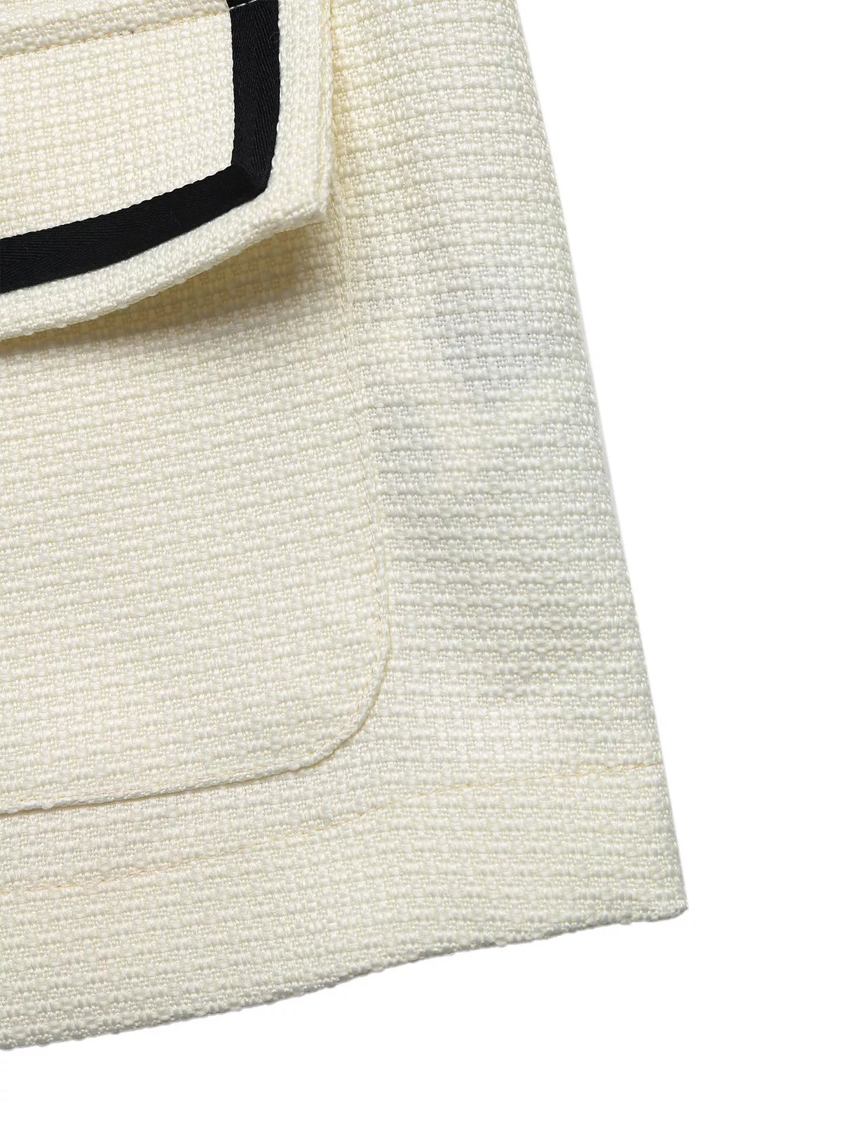 Contrast Trim Button-Up Blazer - Beige - View 9