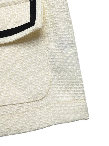 Contrast Trim Button-Up Blazer - Beige - View 9