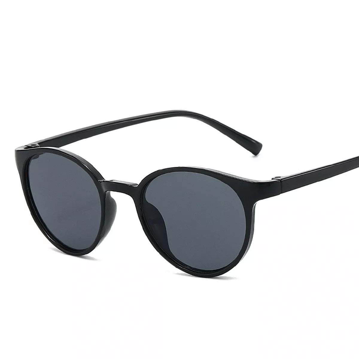 UV Protection Round Sunglasses - Black - View 3