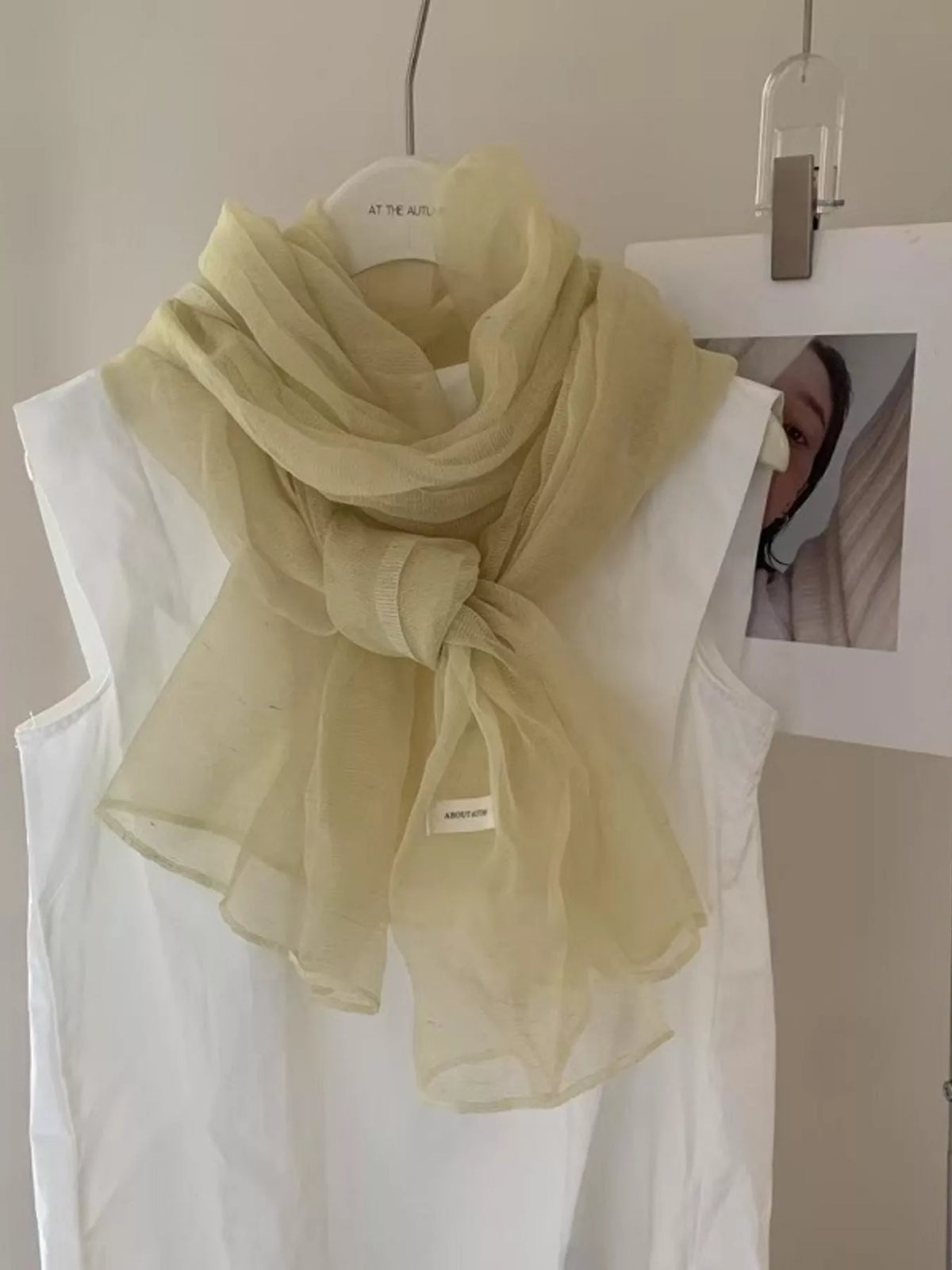 Lightweight Sheer Scarf - Creamy Yellow - View 1