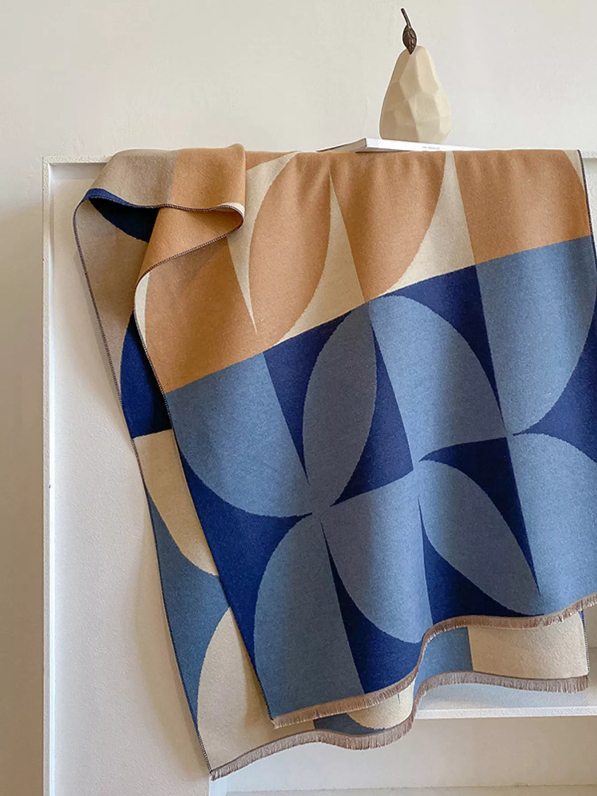 Contrast Raw Hem Scarf - Light Indigo - View 13