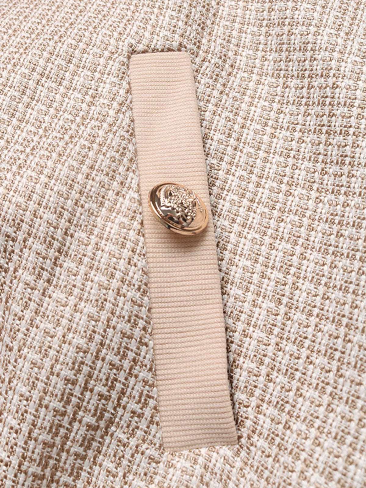 Button Up Long Sleeve Jacket - Khaki - View 9