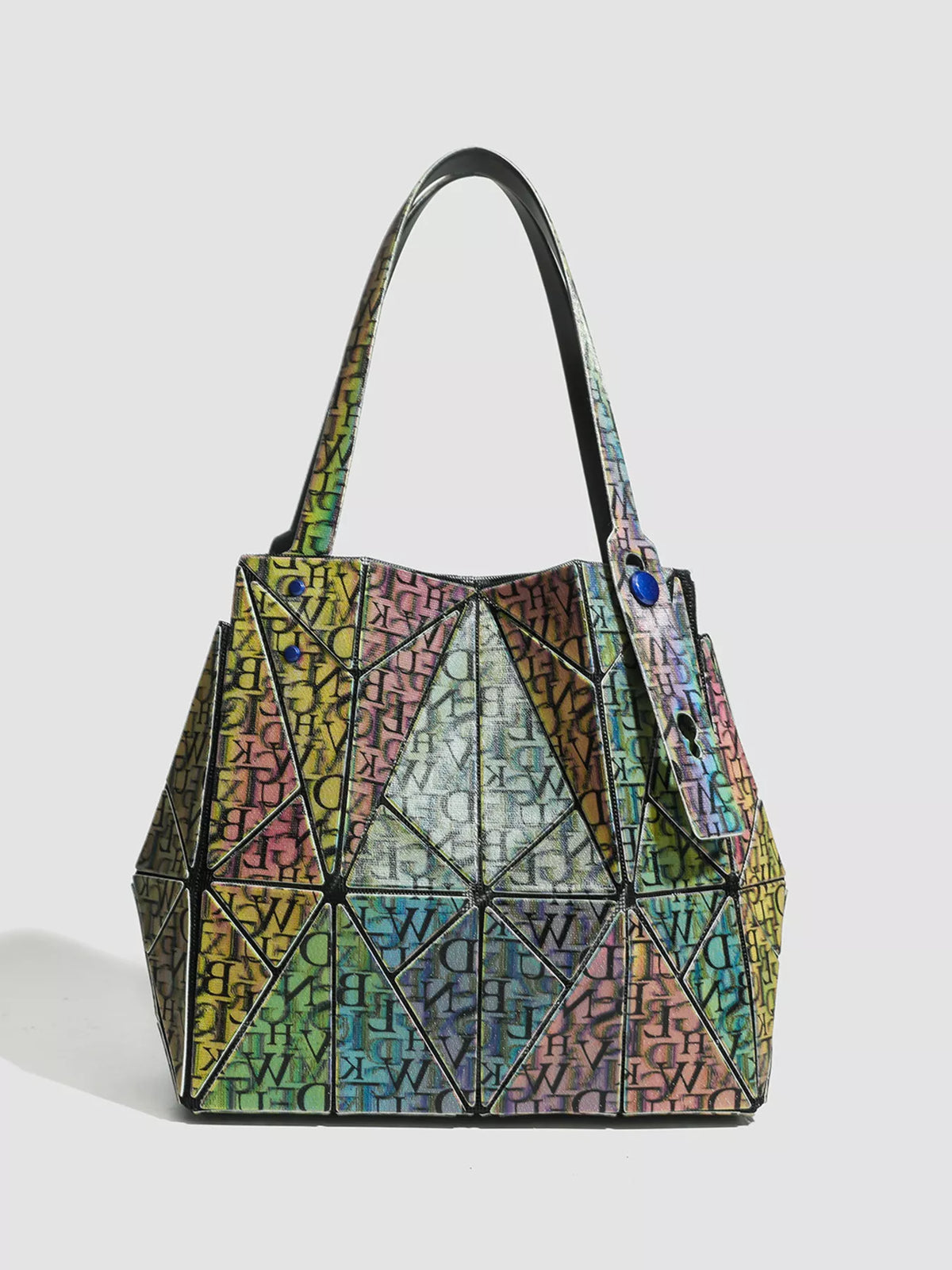 Geometric Iridescent Shoulder Bag - Green - View 8