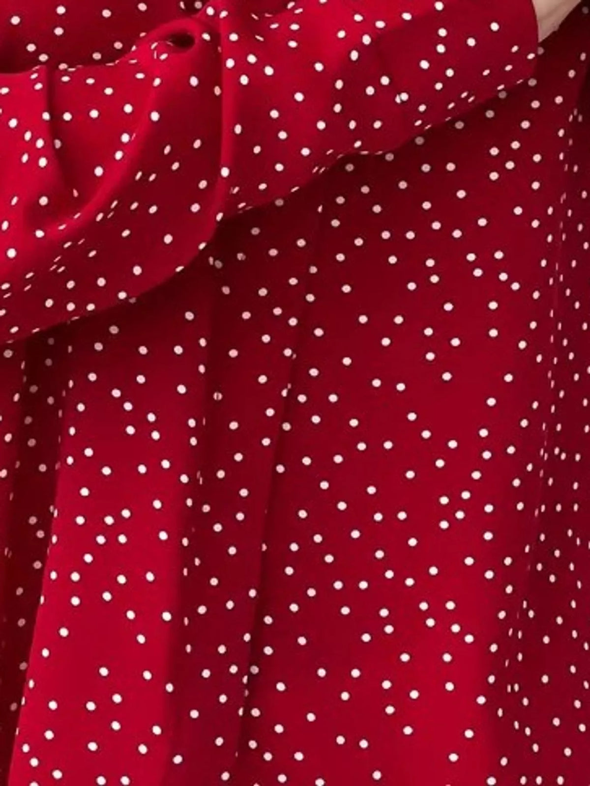 Button Up Long-Sleeve Shirt - Red-Polka Dot - View 3