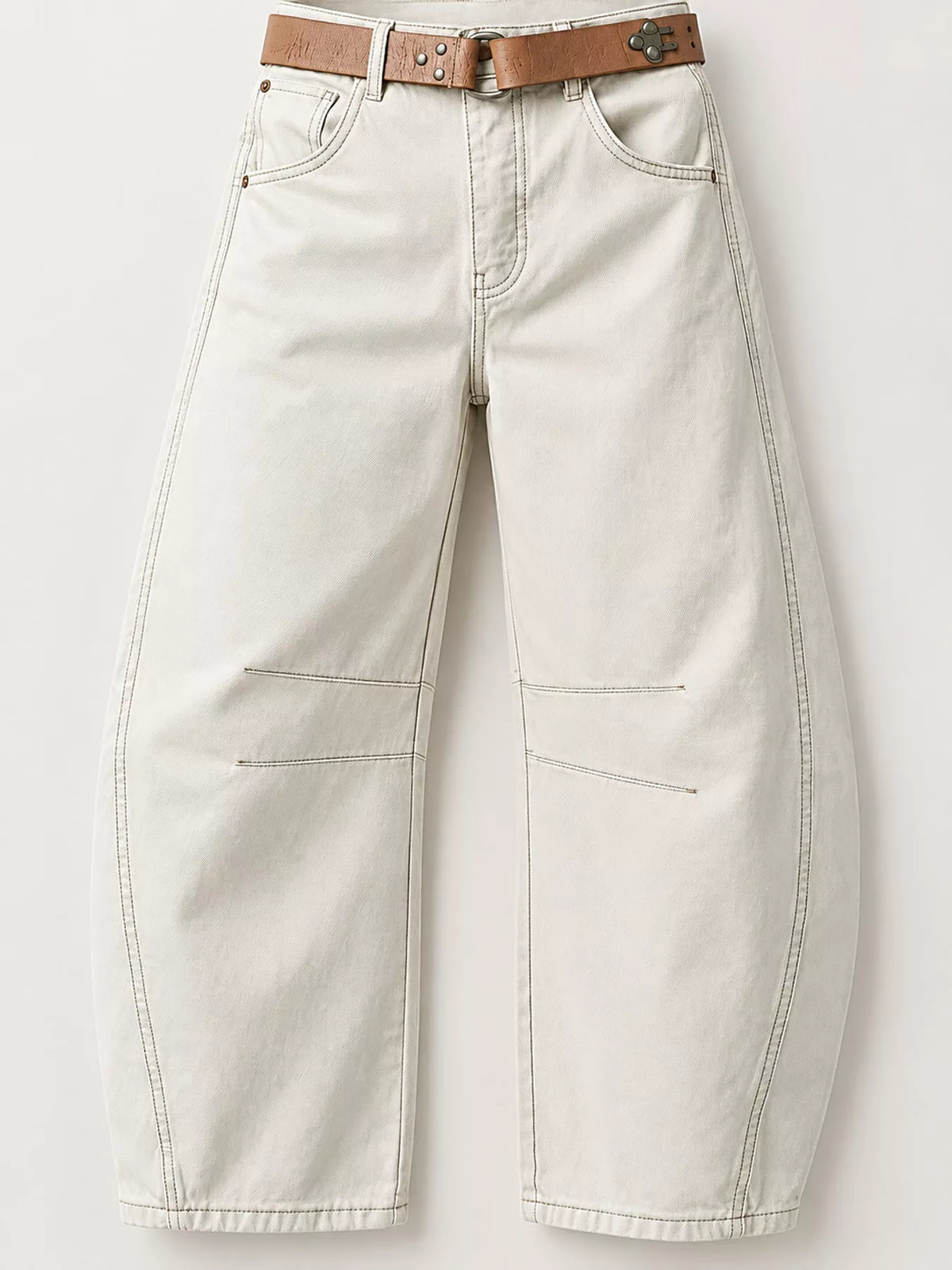 Barrel-Leg Jeans - White - View 18