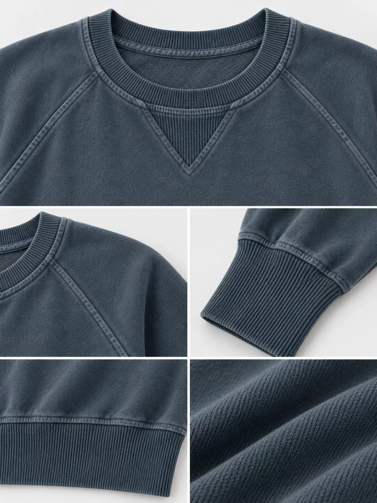 Crew Neck Raglan Sleeve Sweatshirt - Charcoal - View 33