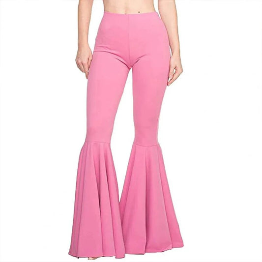 High-waist flare pants option A, pink