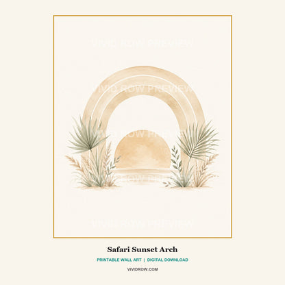 Neutral Safari Nursery Printable Wall Art Set artwork preview 5 by Vivid Row