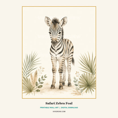 Neutral Safari Nursery Printable Wall Art Set artwork preview 6 by Vivid Row