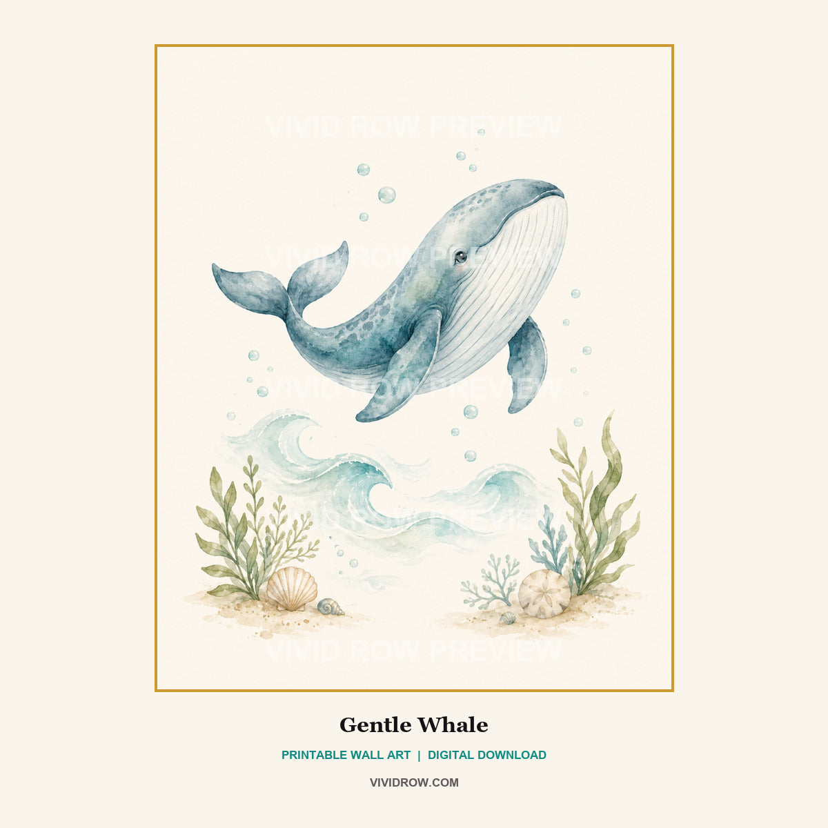 Ocean Nursery Printable Wall Art Set artwork preview 1 by Vivid Row