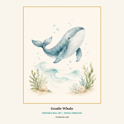 Ocean Nursery Printable Wall Art Set artwork preview 1 by Vivid Row