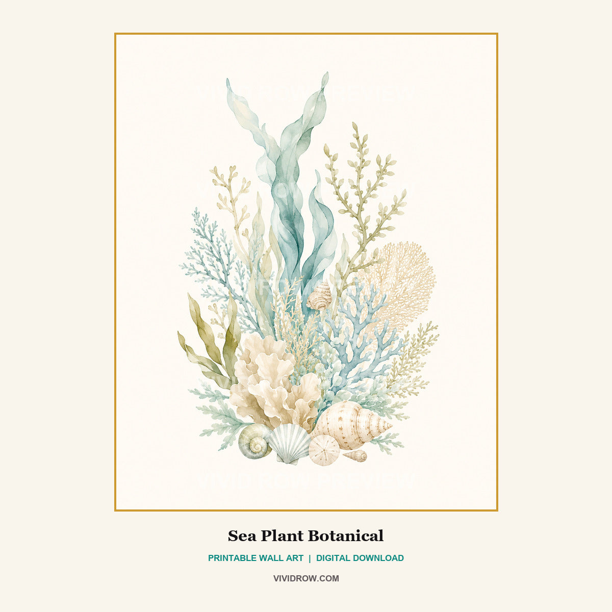 Ocean Nursery Printable Wall Art Set artwork preview 3 by Vivid Row