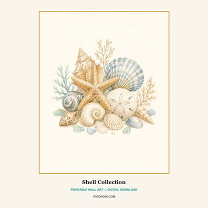 Ocean Nursery Printable Wall Art Set artwork preview 5 by Vivid Row