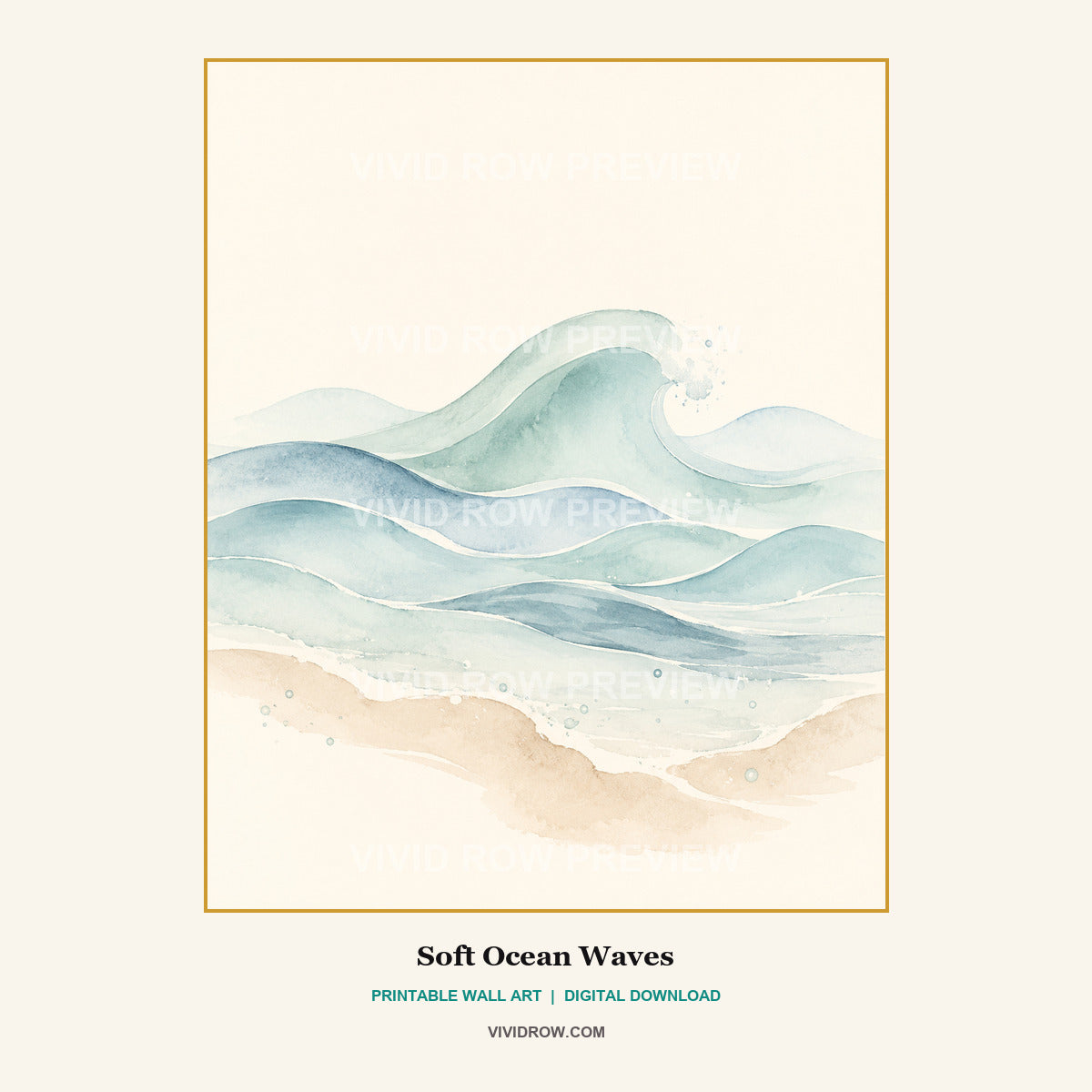 Ocean Nursery Printable Wall Art Set artwork preview 6 by Vivid Row
